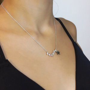 NET Comet Silver Necklace with Baquette Zirconia